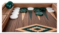 Set joc table backgammon Walnut cu insertii verzi