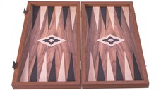 Set joc table backgammon Walnut with Black Oak points 30 x 30 cm