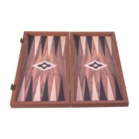 Set joc table backgammon Walnut with Black Oak points 30 x 30 cm - 1