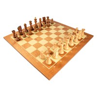 Set sah cu piese de lemn Staunton 5 Zagreb si tabla no. 5 Starter - 1