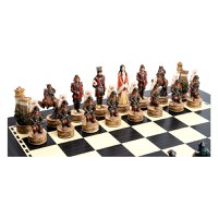 Set sah tematic Samurai cu tabla cu efect de abanos - 1