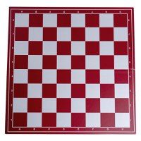 Tabla de sah pliabila PVC 49x49cm, patrat 55mm - Red - 1