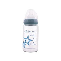 Biberon din sticla cu tetina anti-colici Lorelli, 0 luni+, 120 ml, Blue - 1