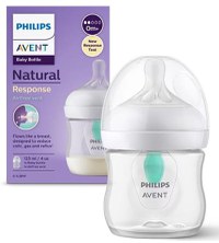 Biberon Philips Avent Natural Response SCY670/01, Dispozitiv anticolici AirFree, 125 ml, +0 luni, Fara BPA (Alb/Transparent) - 1