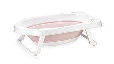 Cadita pliabila pentru bebelusi Lorelli, 82 cm, cu dop de scurgere, Nordic Pink