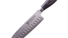 Cutit santoku profesional Maranc, otel de damasc, 18 cm, M46