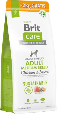 BRIT CARE Sustainable Adult Medium Breed, cu Pui şi Insecte - 1