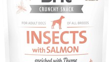 BRIT Crunchy Snack, recompensă pentru câini, cu Insecte, Somon şi Cimbru 200g
