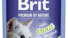 BRIT PREMIUM By Nature plic pentru pisici adulte, file cu Păstrăv în jeleu 85g