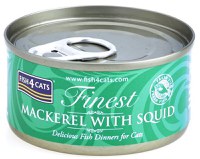 FISH4CATS Finest Conservă pentru pisici, cu Macrou şi Calamar 70g - 1