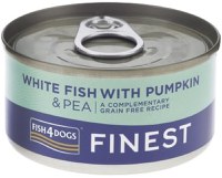 FISH4DOGS Finest Conservă câini, cu Peşte alb, Dovleac şi Mazăre 85g - 1