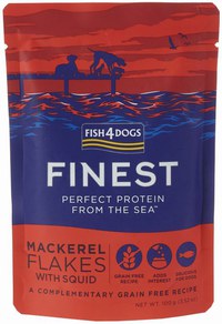 FISH4DOGS Finest Plic pentru câini, cu bucăţi de Macrou şi Calamar 100g - 1