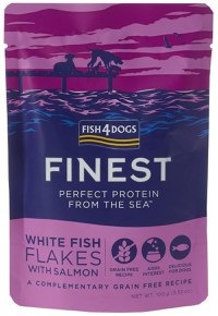 FISH4DOGS Finest Plic pentru câini, cu bucăţi de Peşte alb şi Somon 100g - 1