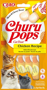 INABA CHURU Pops Recompensă pt. pisici, Baton cu Pui, Pachet cu 4 bucăţi x 15g - 1