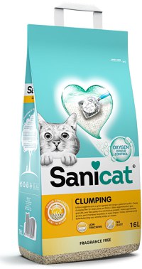 SANICAT Clumping Nisip pentru pisici, fără aromă, 16L/14kg - 1