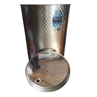 Butoi inox cu capac flotant si fund plan, 200L, Toscana Italy - 1