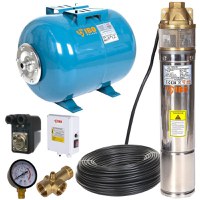 Kit hidrofor 24L cu pompa submersibila IBO Polonia 4SKM100 cu panou control, 750W, debit 45l/min, H refulare 60m, 20m cablu - 1