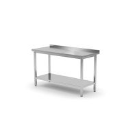 Masa de lucru cu rebord si fixare in perete,adancime 700mm, pregatita pentru asamblare, Kitchen Line, 1400x700x(H)850mm - 1