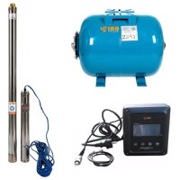 Set Hidrofor 50L cu Pompa submersibila IBO Dambat 3TI37, 1.1kW, Panou comanda inteligent cu convertizor frecventa IVR-08-020S - 1