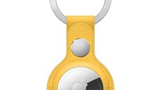 AirTag Leather Key Ring pentru AirTag Apple, Meyer Lemon (Seasonal Summer2021)