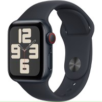 Apple Watch SE (2023), GPS, Carcasa Midnight Aluminium 40mm, Midnight Sport Band - S/M - 1