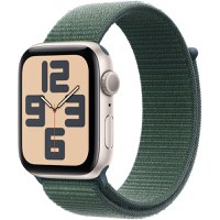 Apple Watch SE (2024), GPS, Carcasa Starlight Aluminium 40mm, Lake Green Sport Loop - 1