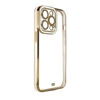 Husa de protectie telefon Hurtel pentru Apple iPhone 13 Pro, Fashion Gold Frame, Plastic, Alb - 1