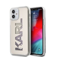 Husa de protectie telefon Karl Lagerfeld pentru iPhone 12 Mini, Liquid Glitter Multi Mirror, PC si TPU, KLHCP12SKLMLGR, Silver - 1