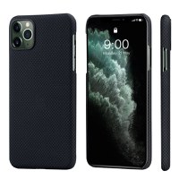 Husa telefon pentru iPhone 11 Pro, Pitaka, MagEz, Fibra de aramida, KI1102, Negru - Gri - 1