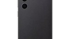 Husa telefon Samsung pentru Galaxy S24, Vegan Leather Case, Negru