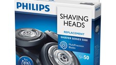 Set capete de barbierire Philips SH50/50 compatibil cu Shaver Series 5000 (S5xxx), Shaver Series 6000 (S6xxx) si PowerTouch (PT8xx), Argintiu