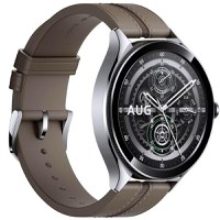 Smartwatch Xiaomi Watch 2 Pro, 4G LTE, Silver Case, Brown Leather Strap - 1