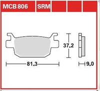 Plăcuțe frână față/spate, utilizare: offroad/route/scooters, material: organic, 37,15x81,3x9mm compatibil: HONDA FES, NSS, SH 125-300 2007-2011 - 1