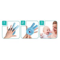 Accesoriu pentru curatare dinti si gingii bebelusi BabyJem Rabbit Glove Blue - 1