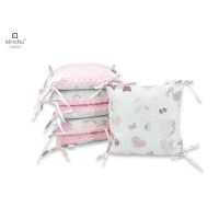 Aparatoare cu 6 pernute modulare cu fermoar pentru patut 120X60 cm Minky Baby Shower Pink MimiNu - 1