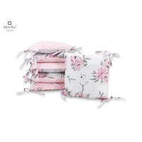 Aparatoare cu 6 pernute modulare cu fermoar pentru patut 120X60 cm Minky Peonie Pink MimiNu - 1