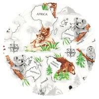 Aparatoare pentru patut Qmini 120x60 cm din bumbac The continents - 1