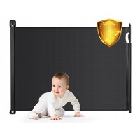 Bariera de protectie extensibila pentru scari si usi 50-140 cm Nukido 718400 negru - 1