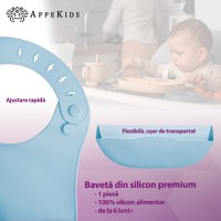 Baveta din silicon AppeKids Aqua Blue - 2