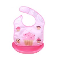 Baveta impermeabila cu buzunar Cupcake Pink - 3