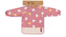 Baveta impermeabila PetiteMars cu maneci lungi 38x42 cm 24 luni+ Pink Pears