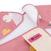 Baveta impermeabila PetiteMars cu maneci lungi 38x42 cm 24 luni+ Pink Pears - 3