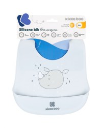 Baveta KikkaBoo din silicon cu buzunar Savanna Blue - 1