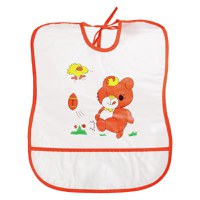 Baveta plastic moale 30x35 cm Orange bear Sunny Baby - 1