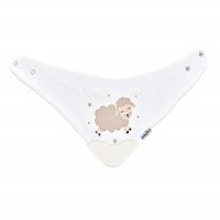 Baveta triunghi cu accesoriu dentitie BabyJem Cowboy Bib Ecru - 1