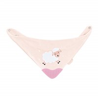 Baveta triunghi cu accesoriu dentitie BabyJem Cowboy Bib Pink - 1