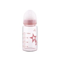 Biberon din sticla cu tetina anticolici 120 ml Pink - 2