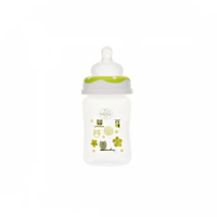 Biberon gat larg Minut Baby cu tetina silicon 150 ml verde - 1