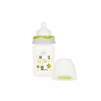 Biberon gat larg Minut Baby cu tetina silicon 150 ml verde - 2