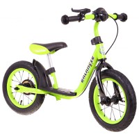 Bicicleta fara pedale cu frana, suport picioare si roti gonflabile Balancer SporTrike verde - 5